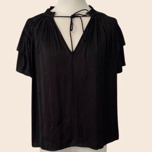 Caballero Black Short Sleeve Flowy Top Size Small